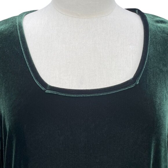 Vintage Velvet Maxi Dress Green Long Sleeve Dark Fairy Grunge Holiday Party-XXL - Picture 2 of 10
